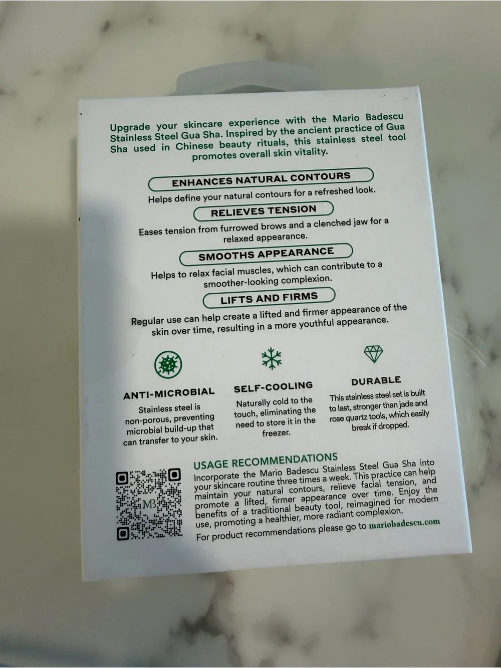 Mario Badescu Silver Stainless Steel Gua Sha - new in box